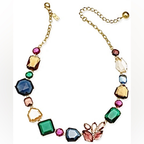 Gorgeous Kate Spade Necklace and Earring Set in Gold Multi Colored Stones - Picture 4 of 17